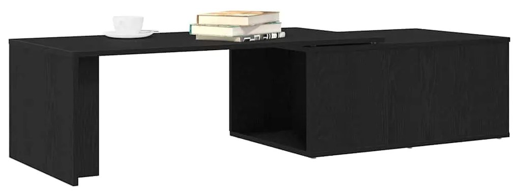 Mesa de Centro Folheada Preta de 150x50x35 cm