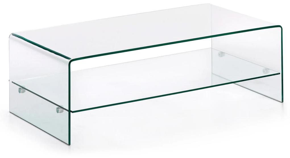 Kave Home - Mesa de centro Burano de cristal 110 x 55 cm