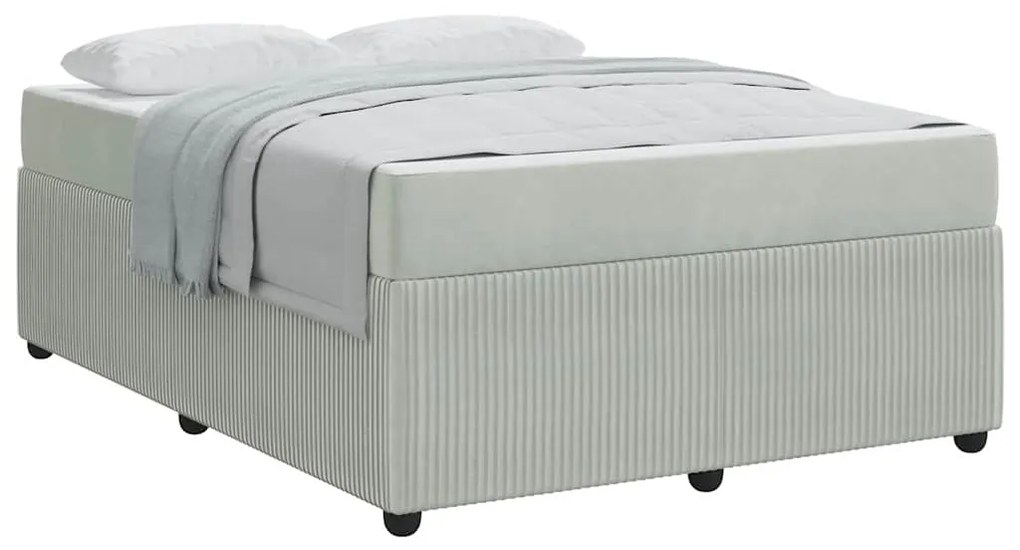 Estrutura de cama com colchão Cinzento-claro 140 x 200 cm