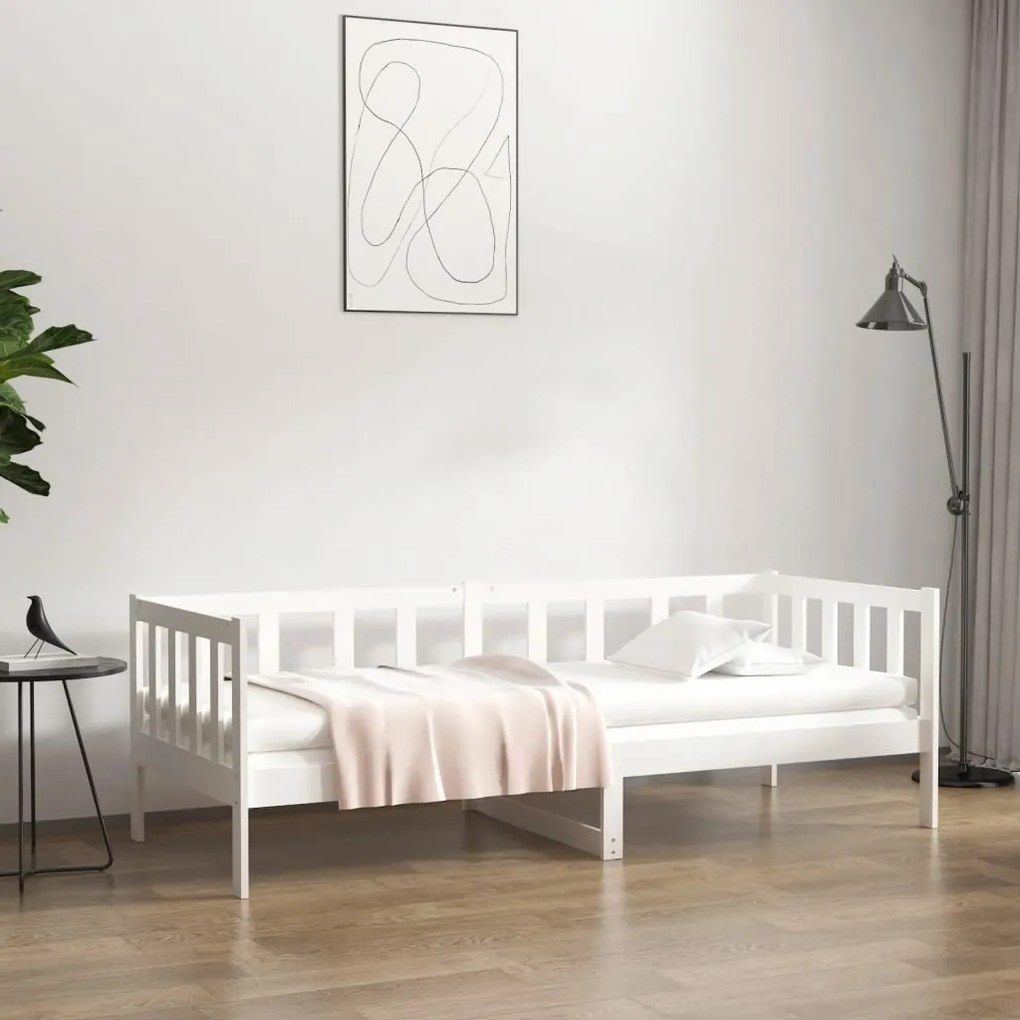 814685 vidaXL Sofá-cama 80x200 cm madeira de pinho maciça branco