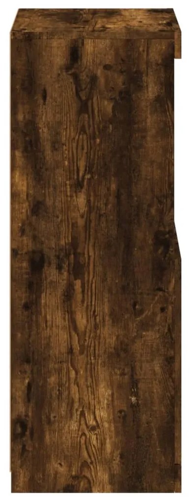Aparador com luzes LED 41x37x100 cm carvalho fumado