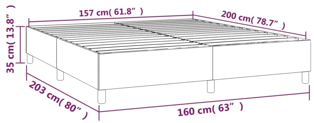 Estrutura de cama sem colchão 160x200 cm veludo verde-escuro