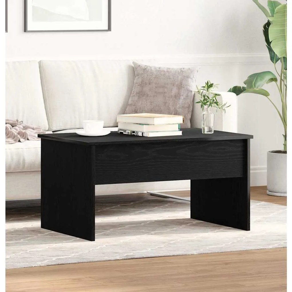 Mesa de Café de Carvalho Preto vidaXL - 80 x 50,5 x 41,5 cm