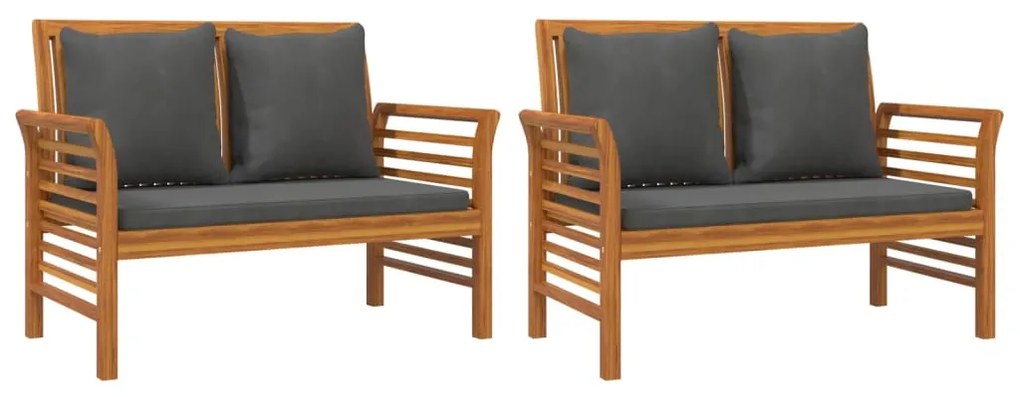 3 pcs conjunto lounge de jardim c/ almofadões acácia maciça