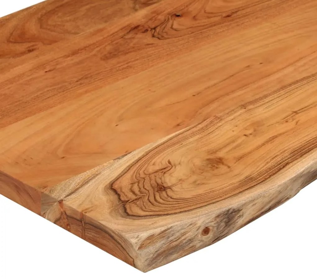 Tampo de mesa retangular borda viva 50x40x2,5 cm acácia maciça