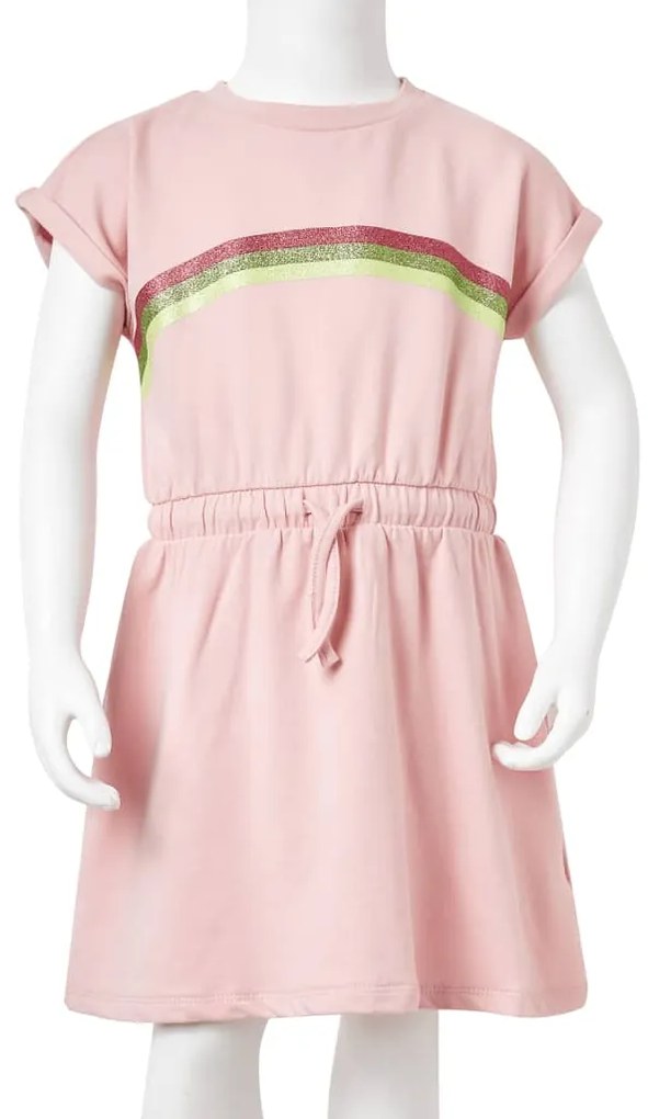 Vestido de criança com cordão rosa-claro 92