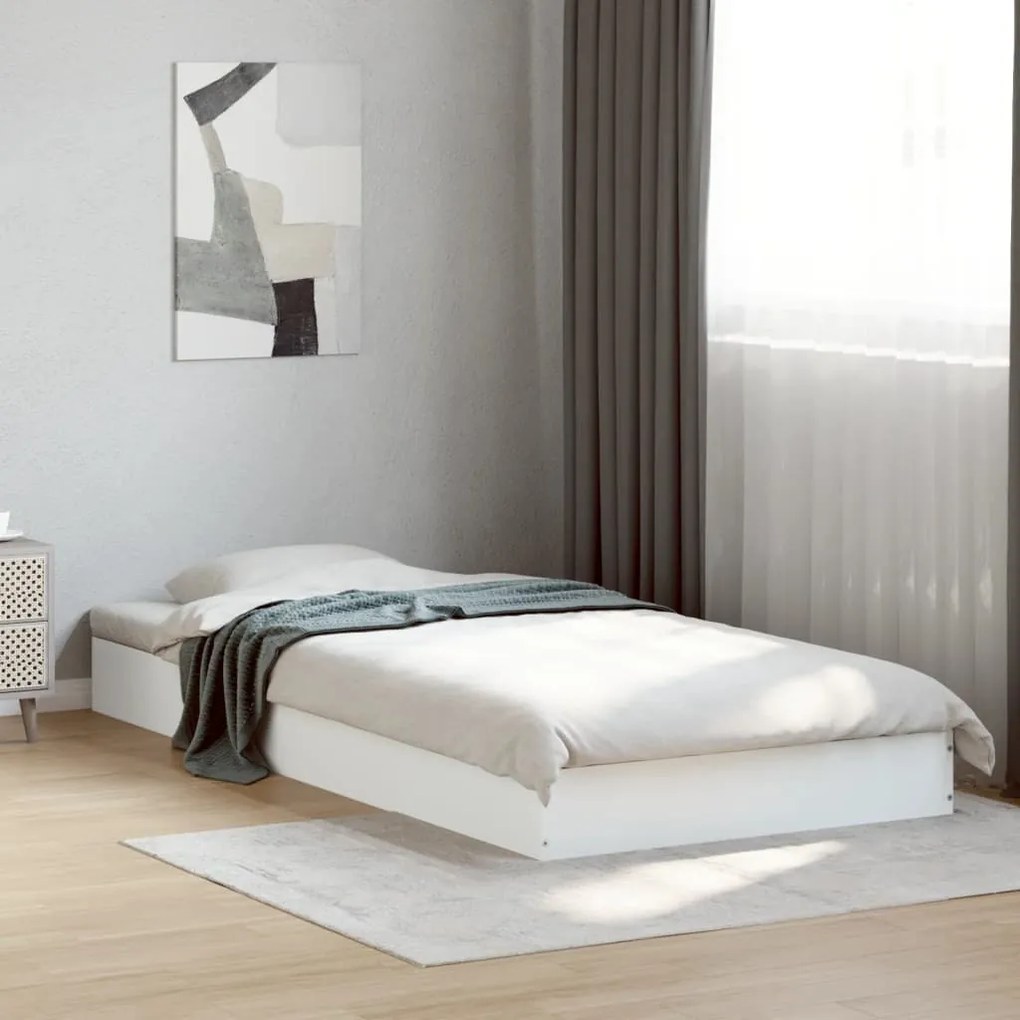 vidaXL Estrutura de cama 90x200 cm derivados de madeira branco