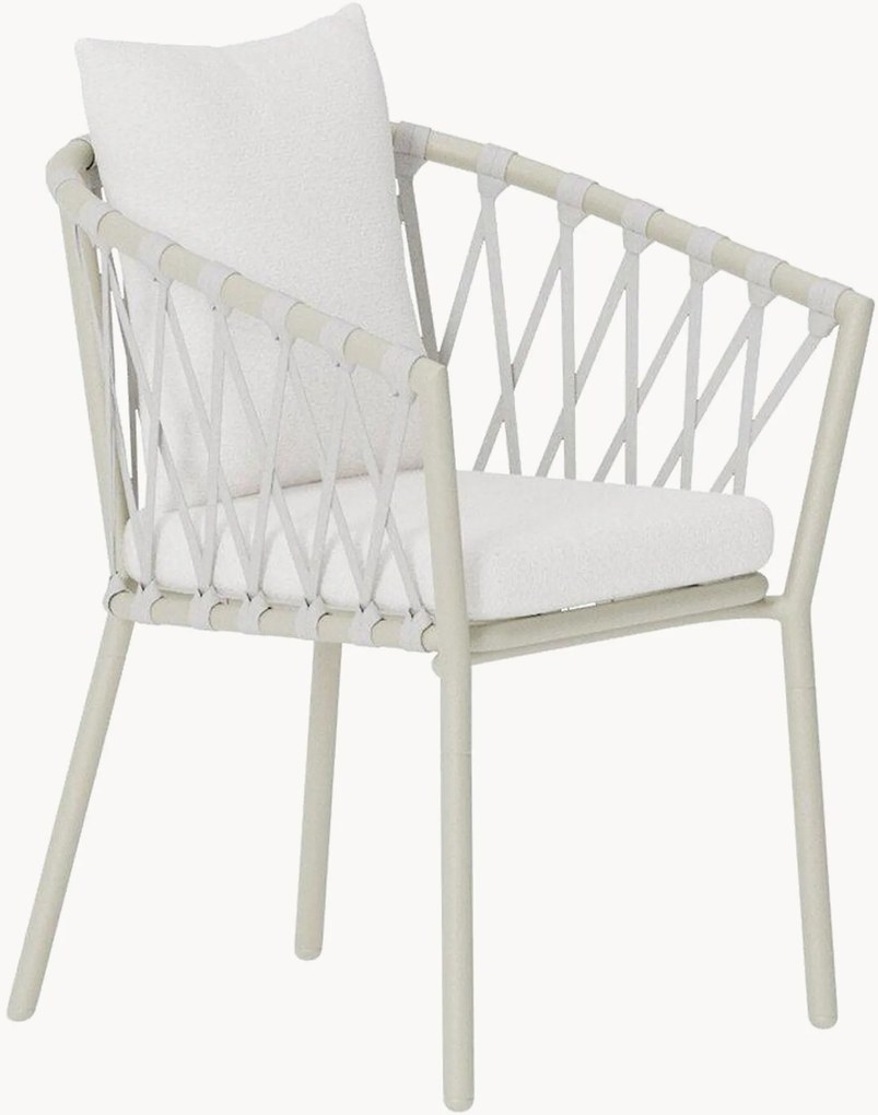 Cadeiras em bouclé para jardim com apoio de braços Linos, conjunto de 2