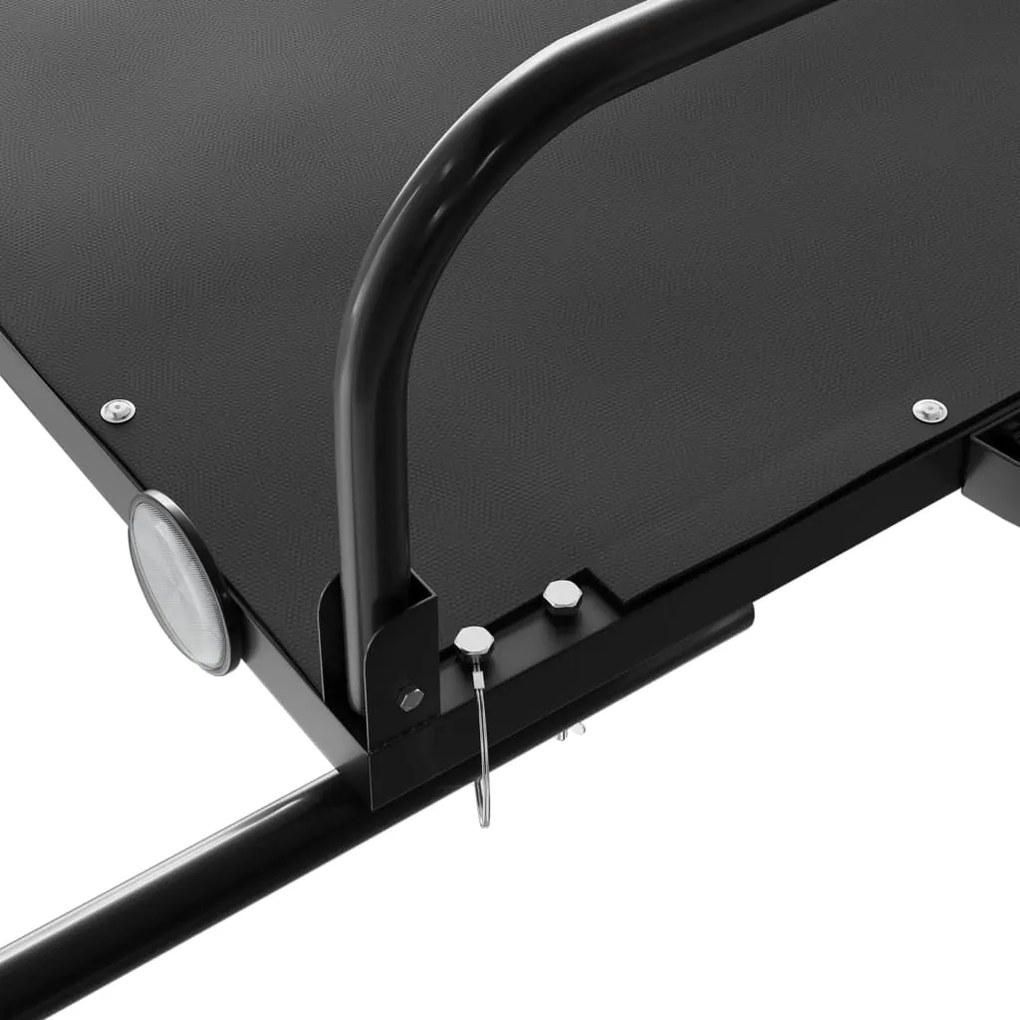 Reboque para bicicleta 122x53x31 cm ferro preto
