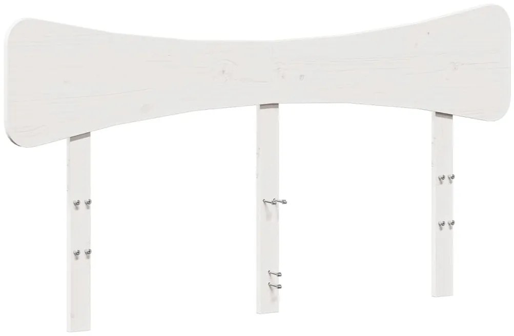 Cama sem colchão 140x190 cm madeira de pinho maciça branco