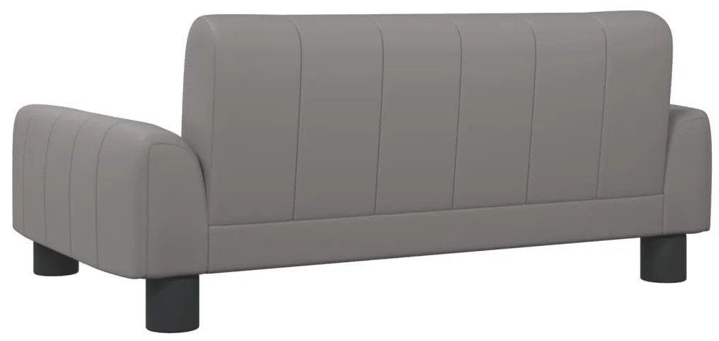 Sofá infantil 70x45x30 cm couro artificial cinzento