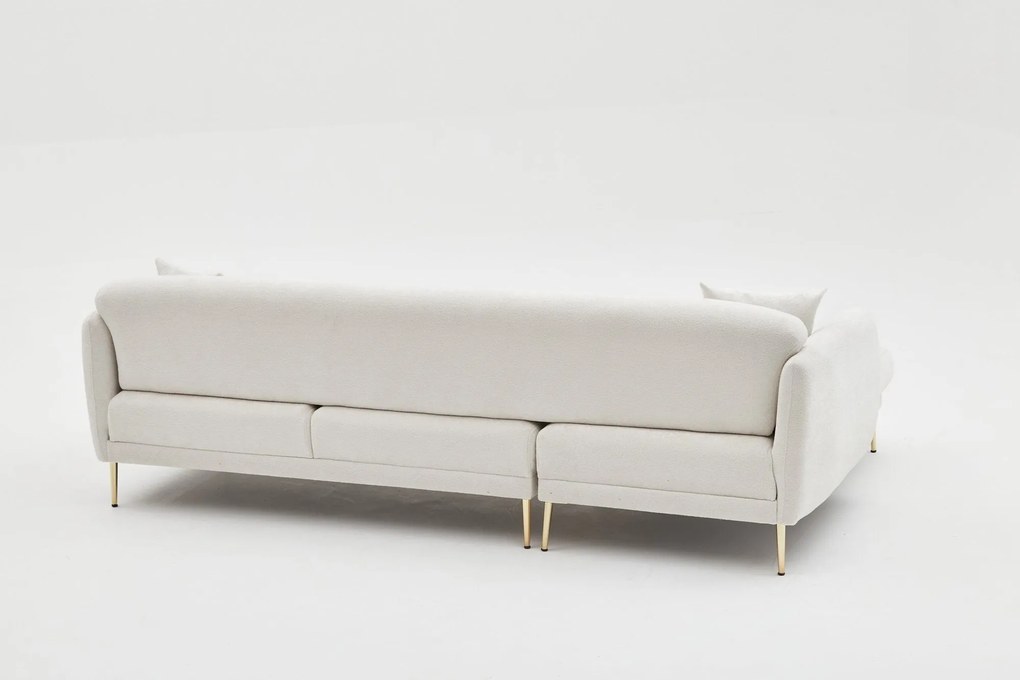 Sofá-Cama de Canto Simena – Creme Dourado – 266 x 133 cm
