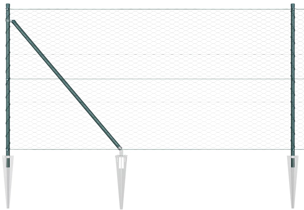 Cerca Hexagonal vidaXL Verde 1x100 m Aço