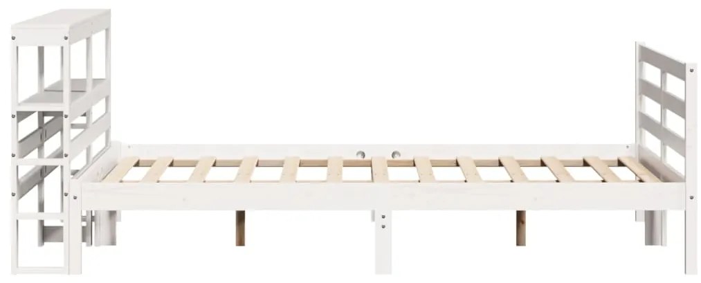 Cama sem colchão 140x200 cm madeira de pinho maciça branco