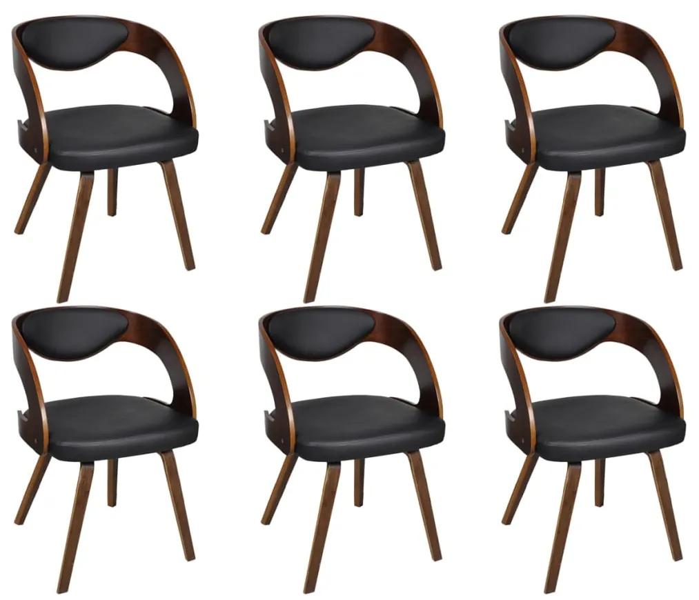 Cadeiras de jantar 6 pcs couro artificial castanho
