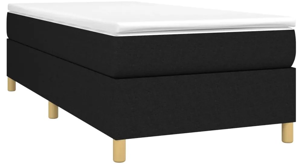 Estrutura de cama sem colchão 90x200 cm tecido preto