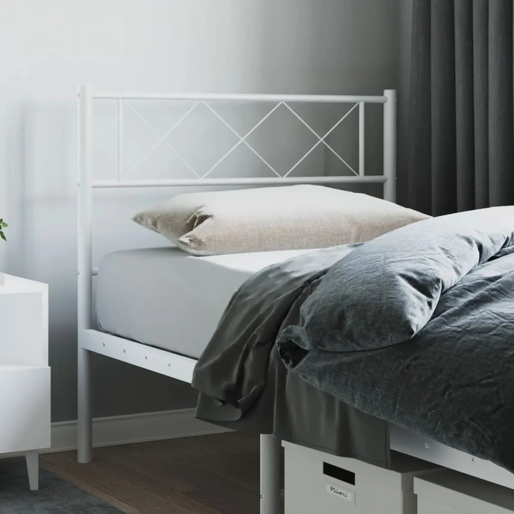 Cabeceira de cama 75 cm metal branco