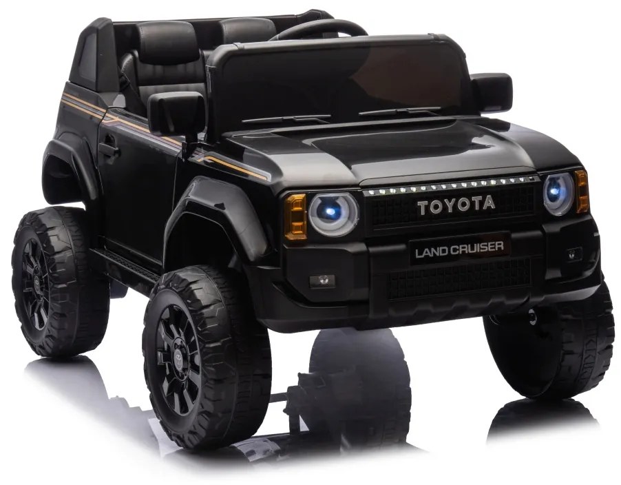 Carro elétrico para Crianças Toyota Land Cruiser PRADO 12V 4x4 Rodas Espuma EVA, assento couro ecológico Preto