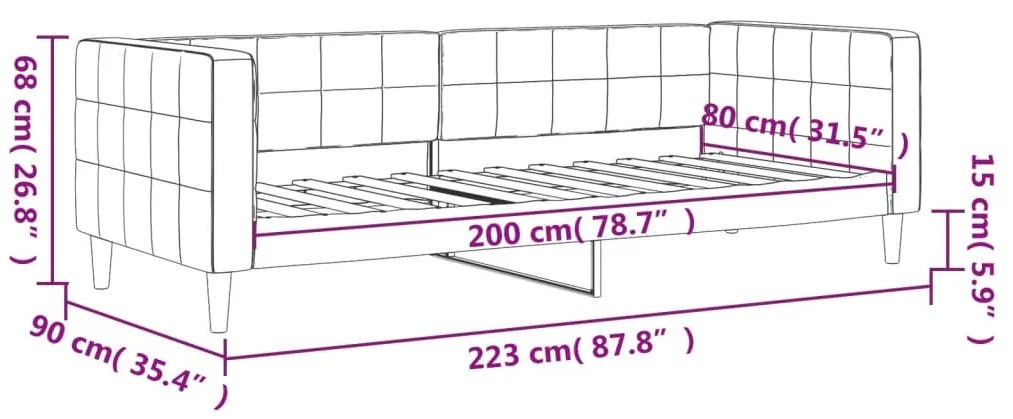 Sofá-cama 80x200 cm veludo amarelo