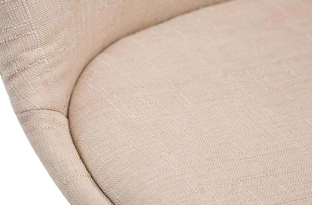 Cadeira de cozinha e sala de jantar Borneo em tecido com estrutura em Cor Nogueira 48 x 84 x 55 cm Creme