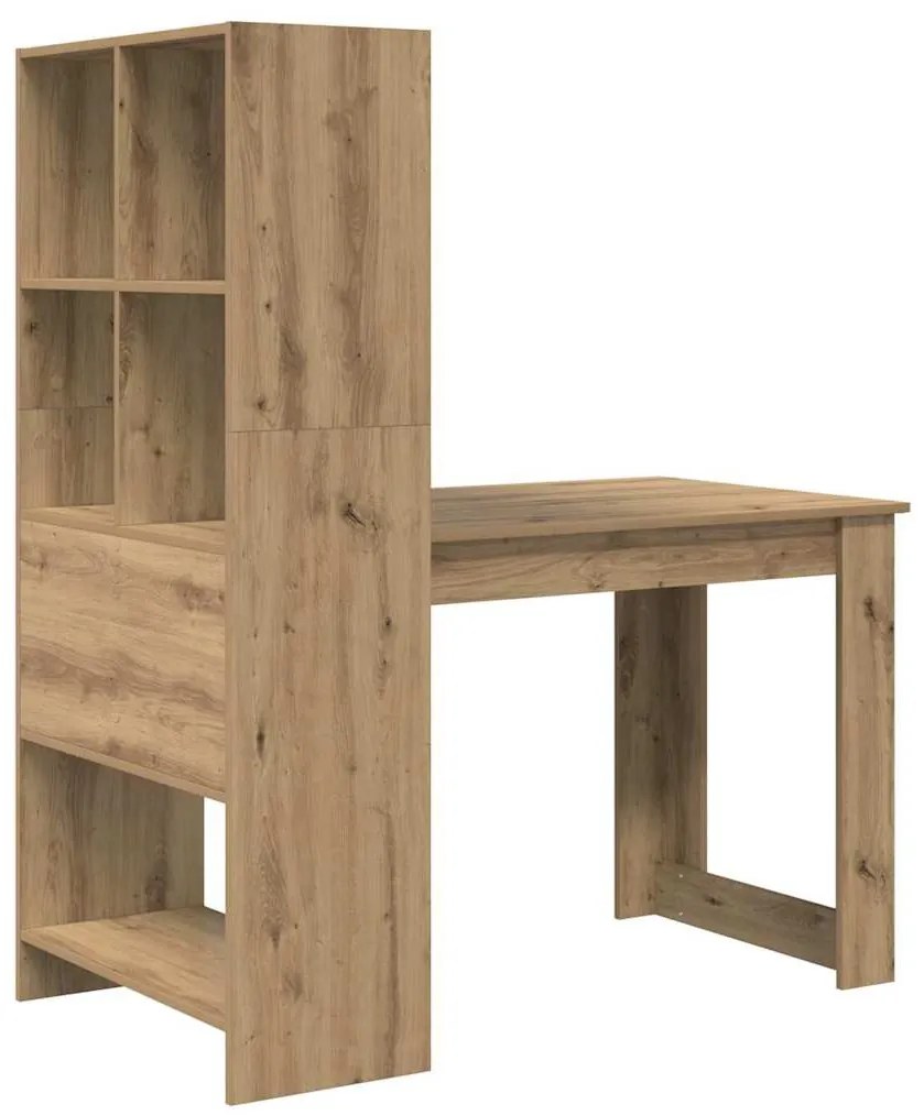 Mesa com prateleira com armazenamento carvalho artisiano 122 x 67 x 14