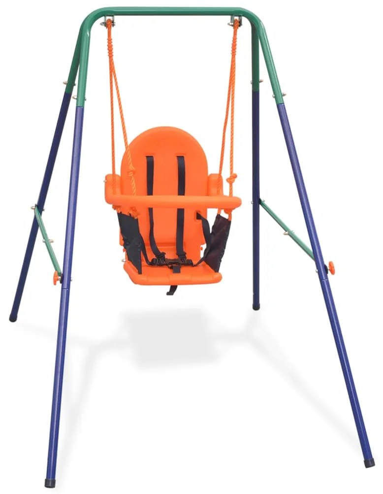 91360 vidaXL Conjunto de baloiços com arnês de segurança laranja
