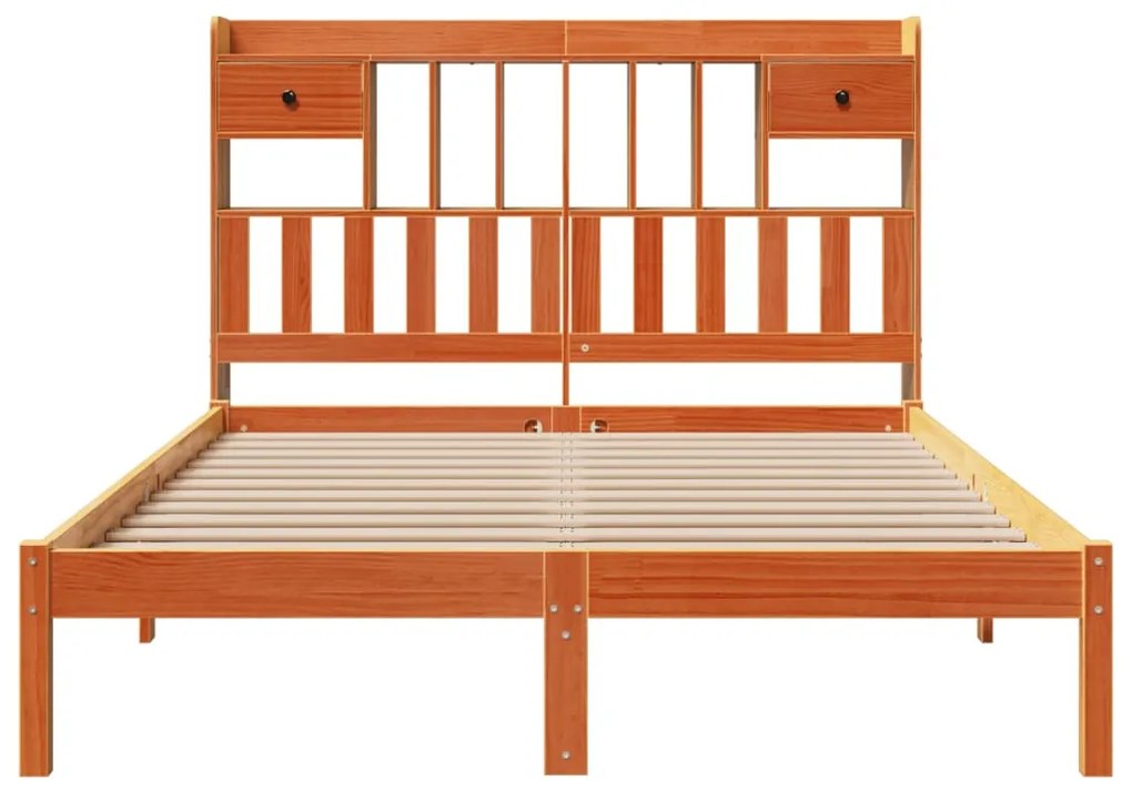 Cama com estante sem colchão 140x190 cm pinho maciço