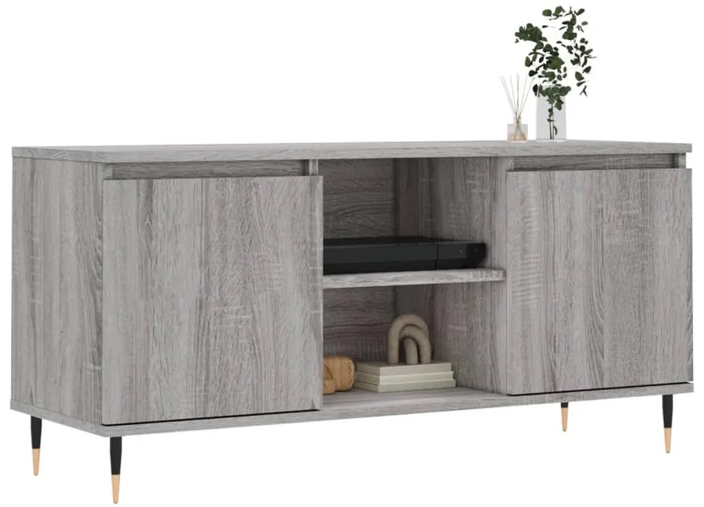 Móvel de TV 104x35x50 cm derivados de madeira cinzento sonoma