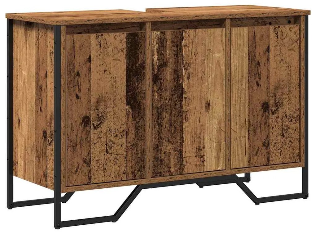 Armário de Pia para Casa de Banho Madeira Antiga 91x35x60 cm Madeira d