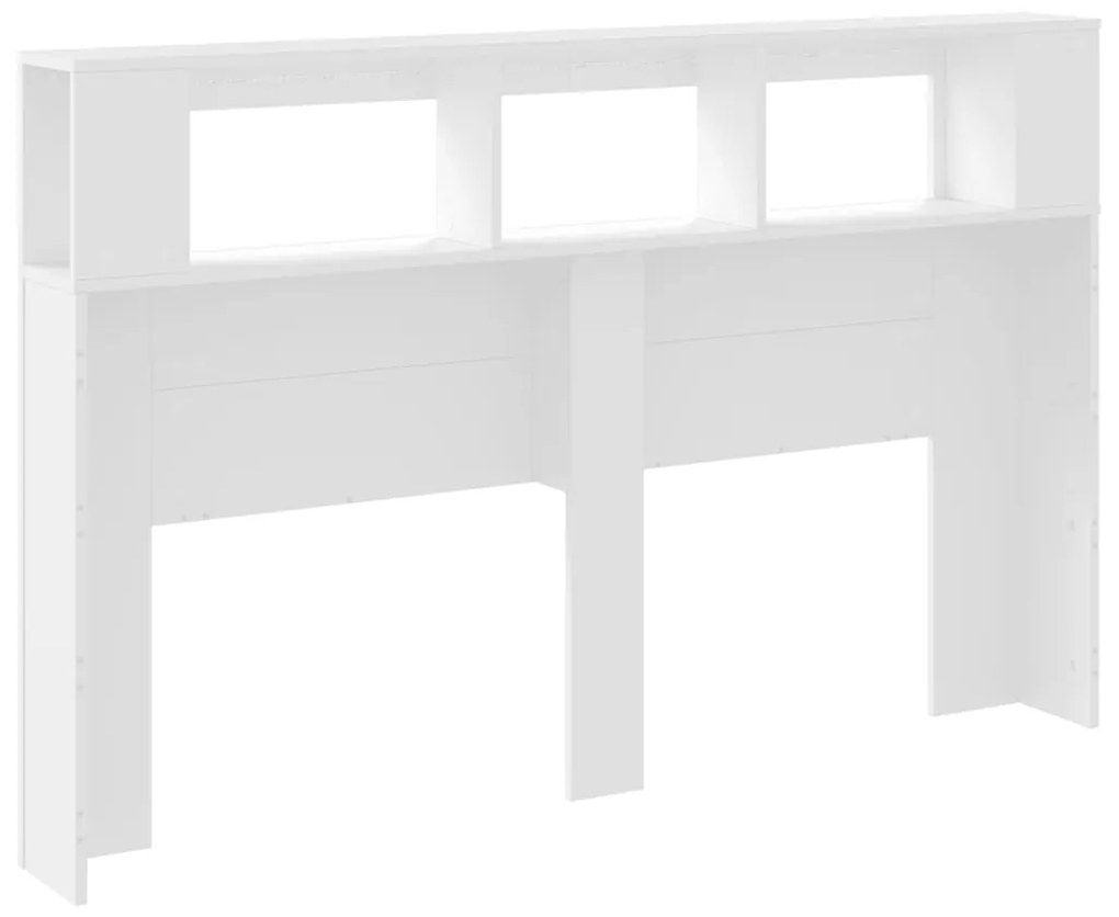 Cabeceira de Cama Giancarlo com Luzes LED - 160cm - Branco - Design Mo