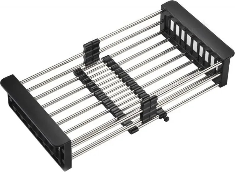 Mexen escorredor de cozinha telescópico com largura regulável, preto - 660730-70