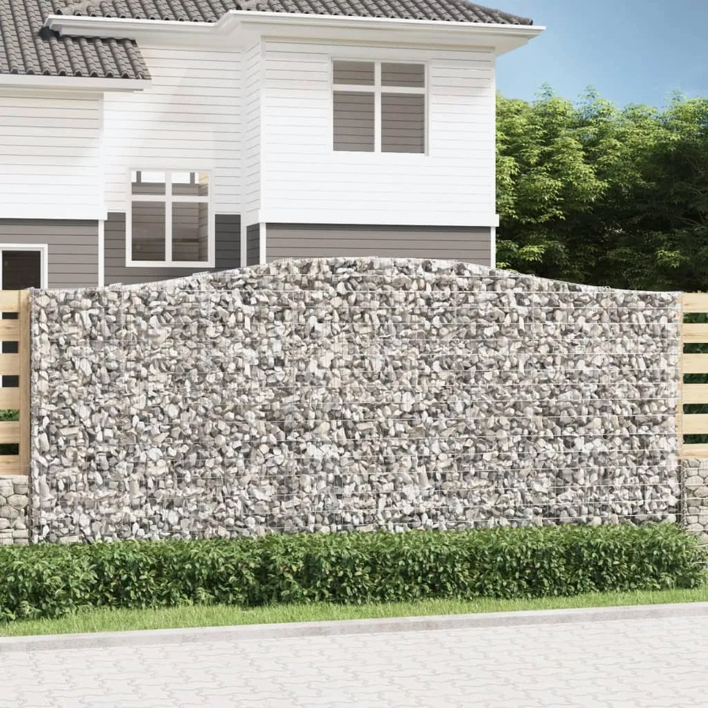 Cestos gabião arqueados 2pcs 400x50x180/200cm ferro galvanizado