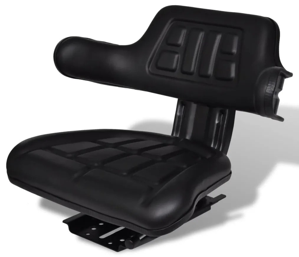 vidaXL Assento de trator com encosto preto
