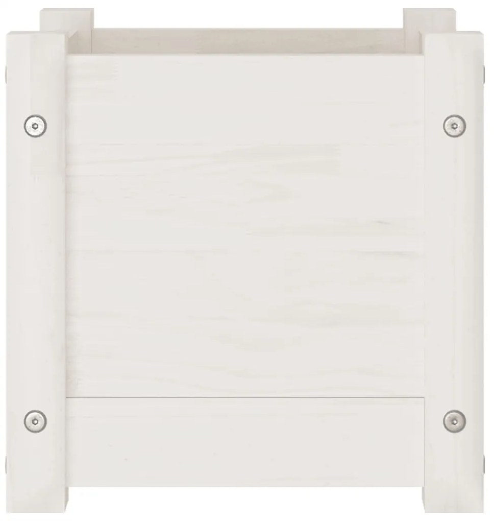 Vaso/floreira de jardim 31x31x31 cm pinho maciço branco