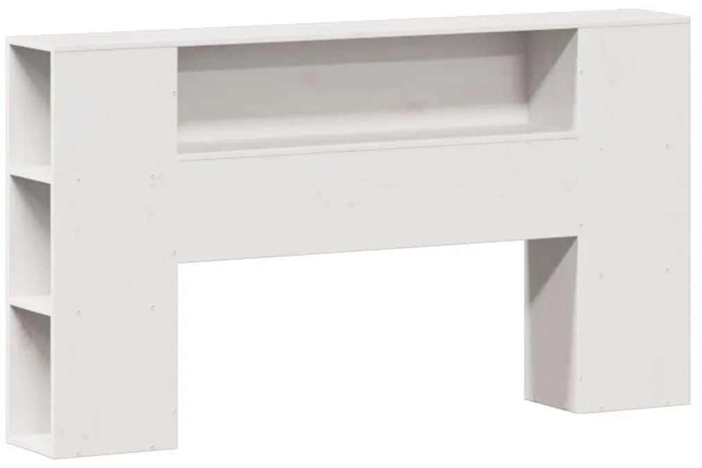 Cama com estante sem colchão 140x200 cm pinho maciço branco