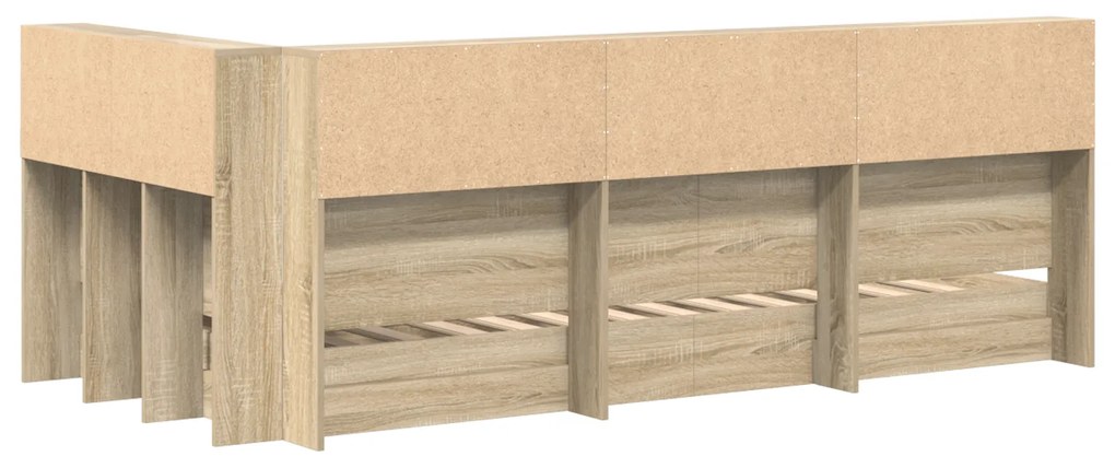 Cama com Estante Carvalho Sonoma 90x200 cm Madeira Engenhada
