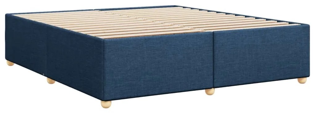 Estrutura de cama sem colchão 200x200 cm tecido azul