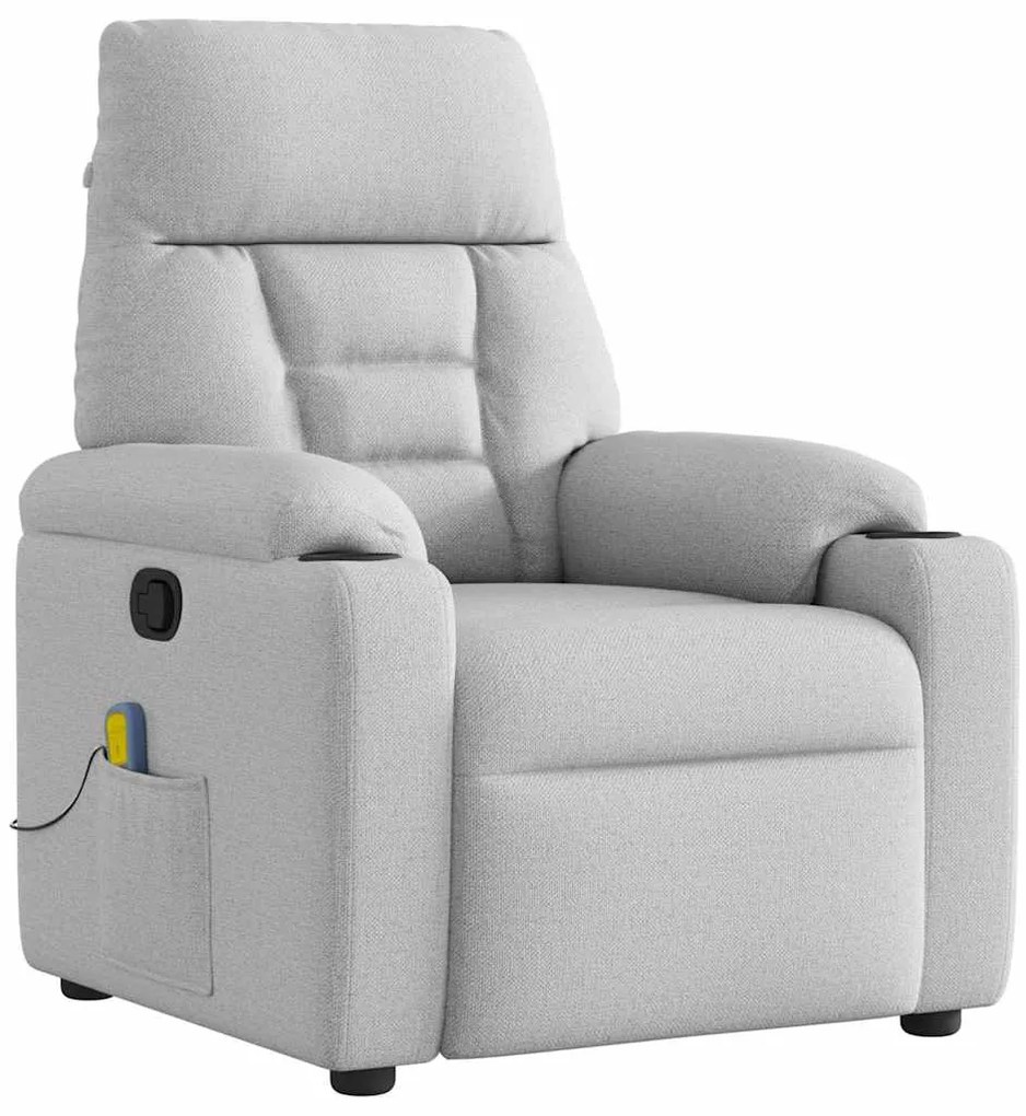 Cadeira de massagem reclinável tecido cinzento