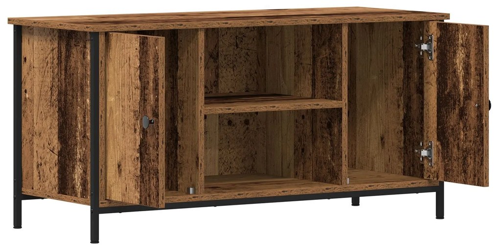 Gabinete de TV Madeira Antiga 100x40x50 cm Madeira de Engenharia e Aço