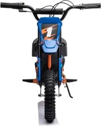 Moto elétrica infantil 24 volts e 250 watts com motor cruzado Azul/Laranja