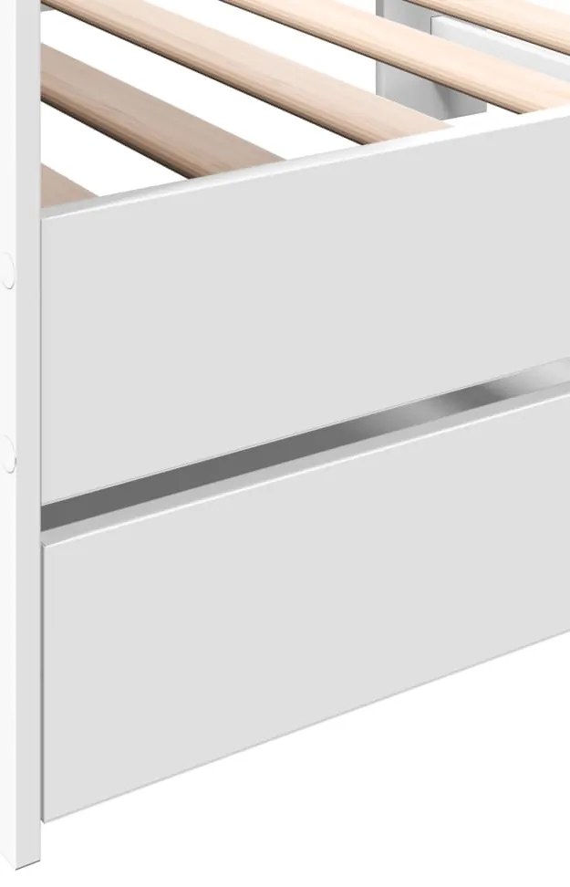 Sofá-cama com gavetas sem colchão 90x190 cm branco