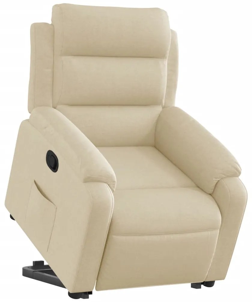 Poltrona reclinável elevatória tecido cor creme