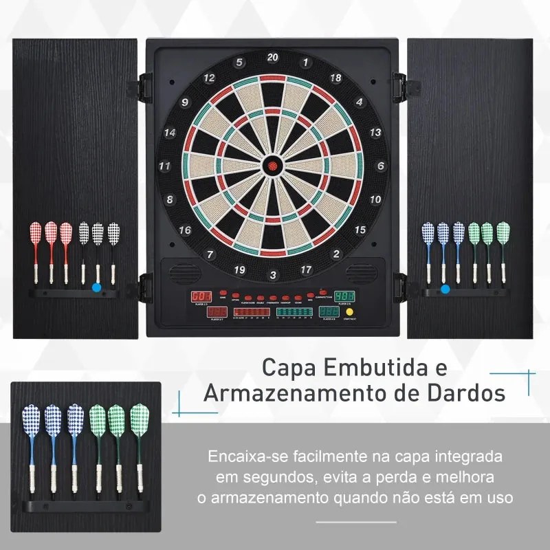 Alvo eletrônico digital para até 8 jogadores com 12 dardos e 30 pontas