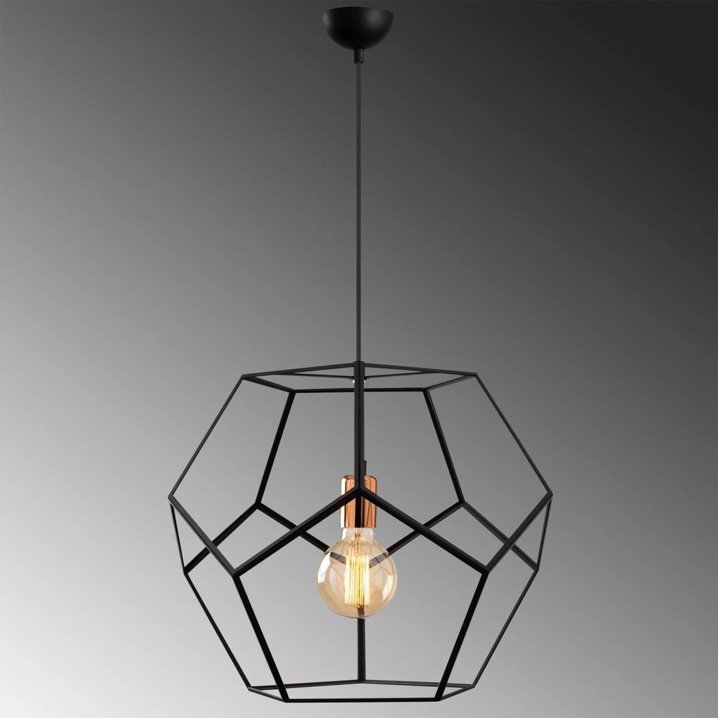Candeeiro de Teto Degirmen – Preto e Bronze – 56 cm