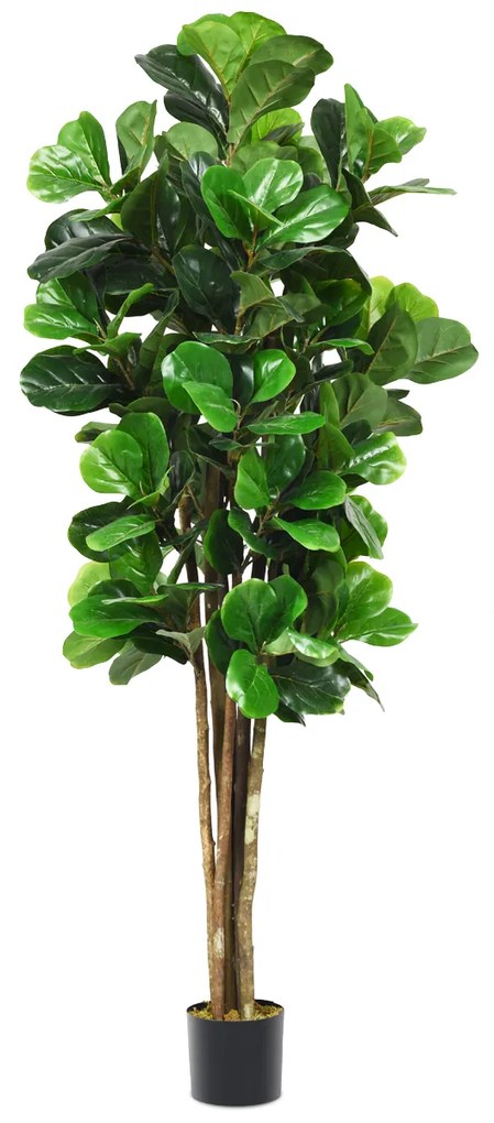 Planta Artificial 180 cm Planta Verde Falsa Quase Natural Ficus Lyrata em Vaso decorativo Casa Loja Escritório