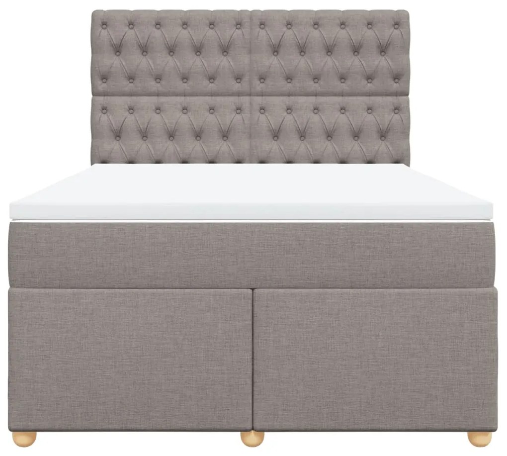 Cama com molas/colchão 140x200 cm tecido castanho-acinzentado