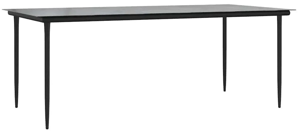 Conjunto jantar jardim 7 peças almofadas vidro vime cinzento PE