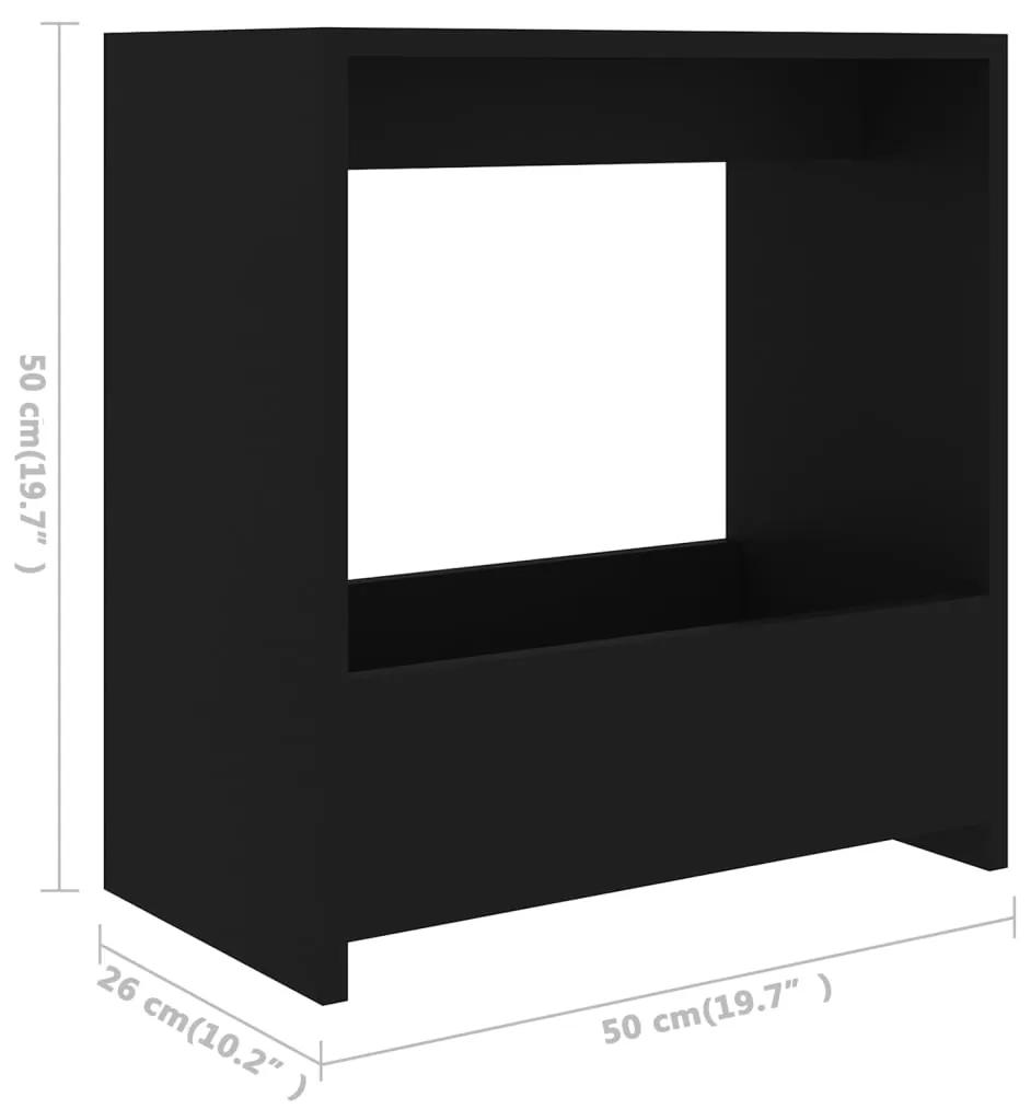 Mesa de apoio 50x26x50 cm contraplacado preto