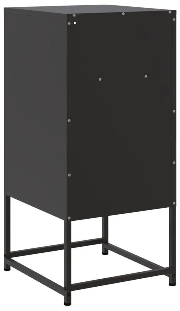 Mesas de cabeceira 2 pcs 36x39x78 cm aço preto