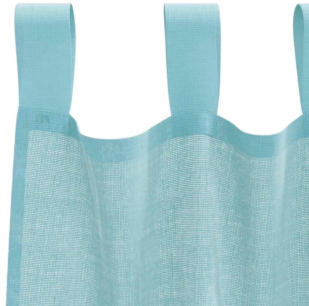 Cortinas de voile com laços 2 pcs turquesa 140x245 cm
